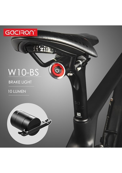 W10-BS Stili Gacıron USB Şarj Bisiklet Kuyruk Işık Fener Akıllı Fren Sensörü Arka Lambası Mtb Yol Döngüsü Arka LED Su Geçirmez Bisiklet Arka Işıkları (Yurt Dışından)