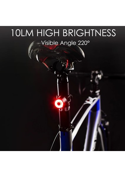 W10-BS Stili Gacıron USB Şarj Bisiklet Kuyruk Işık Fener Akıllı Fren Sensörü Arka Lambası Mtb Yol Döngüsü Arka LED Su Geçirmez Bisiklet Arka Işıkları (Yurt Dışından)