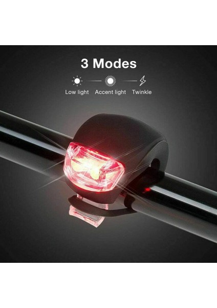 2 Adet Mavi Stil LED Silikon Bisiklet Ön Arka Işık Seti 3 Mod Su Geçirmez Mtb Dağ Yol Bisikleti Bisiklet Far Kuyruk Uyarı Lambası (Yurt Dışından)