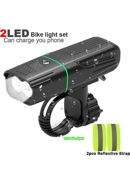 TH2X Tayt Stili T6 Bisiklet Işığı Ah Güç Bankası LED Far USB Şarj Edilebilir Bisiklet Işığı Su Geçirmez El Feneri Bisiklet Aksesuarları (Yurt Dışından)