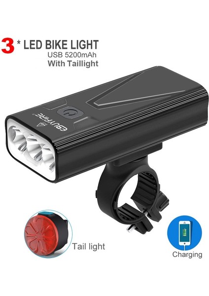 TH2X Tayt Stili T6 Bisiklet Işığı Ah Güç Bankası LED Far USB Şarj Edilebilir Bisiklet Işığı Su Geçirmez El Feneri Bisiklet Aksesuarları (Yurt Dışından)