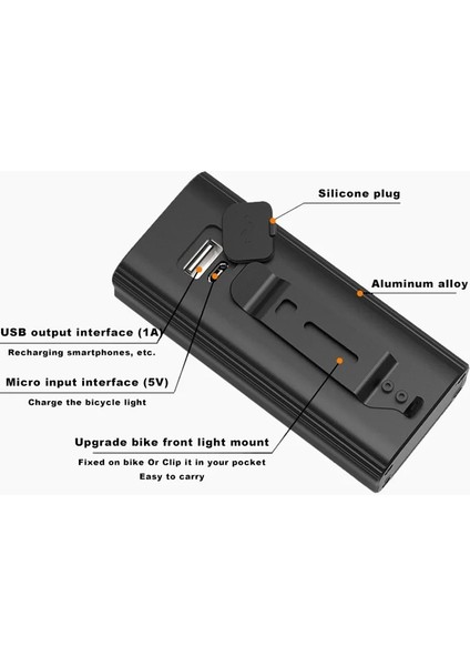TH2X Tayt Stili T6 Bisiklet Işığı Ah Güç Bankası LED Far USB Şarj Edilebilir Bisiklet Işığı Su Geçirmez El Feneri Bisiklet Aksesuarları (Yurt Dışından)