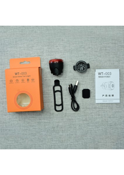 Koltuk Tüpü Işık Stili Akıllı Bisiklet Arka Işık Otomatik Startstop Fren Algılama Ipx6 Su Geçirmez USB Şarj Bisiklet Kuyruk Arka Lambası Bisiklet LED Işık (Yurt Dışından)