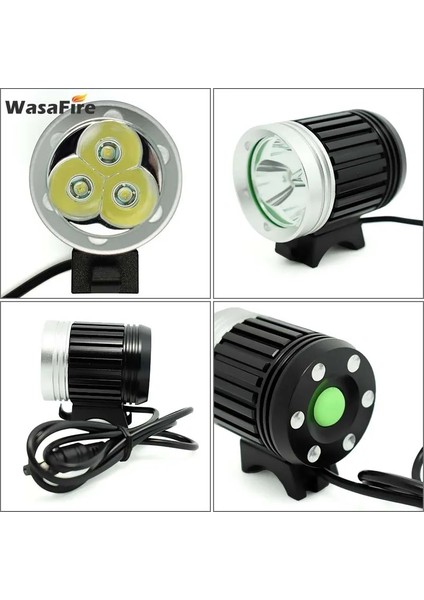 9600 ve Kafa Bandı Stili Wasafire 3* T6 LED Bisiklet Lambası 3 Modlu 5400LM Bisiklet Ön Lambaları Mtb Far Bisiklet Farı ve 8.4V Pil + Şarj Cihazı (Yurt Dışından) indirimleri