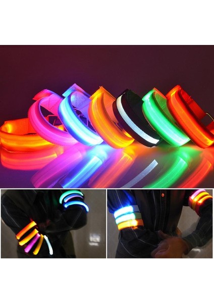 Renkli Işık Stili Açık Koşu Bisiklete Binme LED Işık Bileklikler Ayarlanabilir Kol Bandı Yanıp Sönen Kemer Bilezik Yansıtıcı Güvenlik Uyarı Işığı Bisiklete Binme (Yurt Dışından) fiyatları
