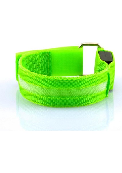 Yeşil Ücretli Stil Gece Açık Hava Spor Koşu Bisiklete Binme LED Yanıp Sönen Bileklik USB Şarj Edilebilir Emniyet Kemeri Kol Bacak Uyarı Bilek Kayışı Işığı (Yurt Dışından)