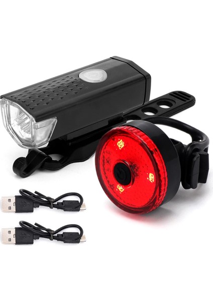 B 300LM ve Arka Stil T6 LED Bisiklet Işık Ön Arka LED Arka Lambası Far Seti USB Şarj Edilebilir Mtb Bisiklet Işıkları Arka Lamba Gece Bisiklet El Feneri (Yurt Dışından)