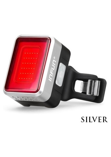 Gümüş Tarzı Infun F50 Bisiklet Arka Işık Bisiklet Için Otomatik Fren Indüksiyon Arka Lambası Bisiklet Aydınlatma Mtb Bisiklet Şarj LED Güvenlik Lambası (Yurt Dışından)