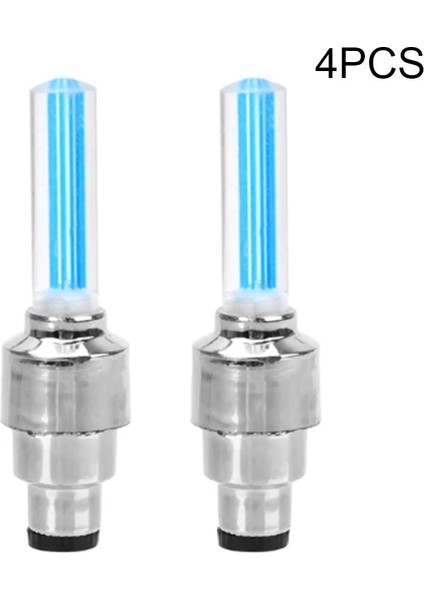 Mavi Stil 4 Adet LED Araba Bisiklet Tekerlek Bisiklet Işık Su Geçirmez Tek Endüksiyon Titreşim Fonksiyonu Lastik Vana Kapağı Flaş Konuştu Neon Lamba (Yurt Dışından)