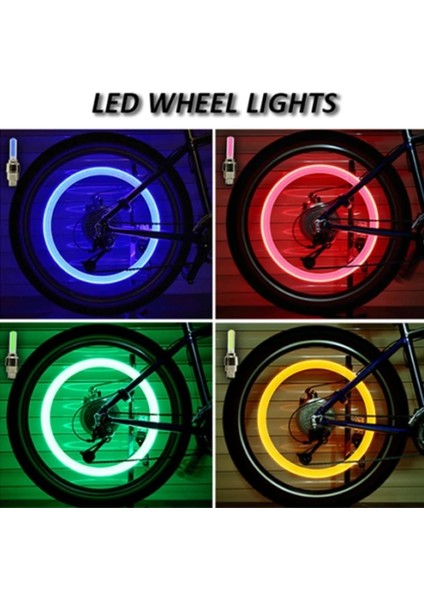 Mavi Stil 4 Adet LED Araba Bisiklet Tekerlek Bisiklet Işık Su Geçirmez Tek Endüksiyon Titreşim Fonksiyonu Lastik Vana Kapağı Flaş Konuştu Neon Lamba (Yurt Dışından)
