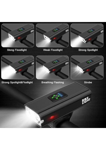 1200LM T6 Set Stili T6 LED Lümen Bisiklet Işık Ön Şarj Edilebilir Lamba Mtb Bisiklet Far Bisiklet Fener Bisiklet El Feneri Bisiklet Aksesuarları (Yurt Dışından)