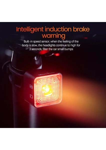 WT06 Kuyruk Lambası Stili Bisiklet Kuyruk Işıkları Akıllı Akıllı Fren Kuyruk Işığı USB Şarjı Su Geçirmez Sürme Işığı Bisiklet Yüksek Lümenli Bisiklet Akıllı Işıkları (Yurt Dışından) modelleri