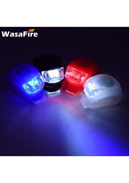 Kırmızı Stil Bisiklet Ön Işık Silikon LED Kafa Ön Arka Tekerlek Bisiklet Işık 2 * AG10 Piller ile Su Geçirmez Bisiklet Bisiklet Aksesuarları (Yurt Dışından) modelleri