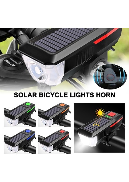 Mavi Stil Güneş Enerjili Bisiklet Işık USB Şarj Edilebilir LED Bisiklet Far Bisiklet Fener Lamba Bisiklet Bisiklet Korna Elektrikli Bisiklet Çan Yeni (Yurt Dışından)