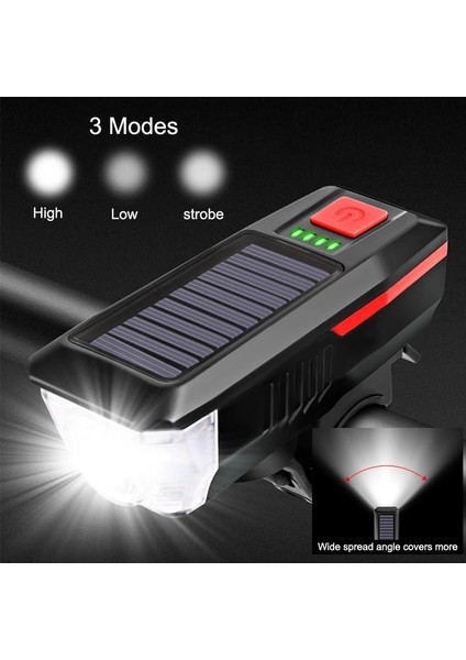Mavi Stil Güneş Enerjili Bisiklet Işık USB Şarj Edilebilir LED Bisiklet Far Bisiklet Fener Lamba Bisiklet Bisiklet Korna Elektrikli Bisiklet Çan Yeni (Yurt Dışından)