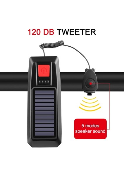 Mavi Stil Güneş Enerjili Bisiklet Işık USB Şarj Edilebilir LED Bisiklet Far Bisiklet Fener Lamba Bisiklet Bisiklet Korna Elektrikli Bisiklet Çan Yeni (Yurt Dışından)
