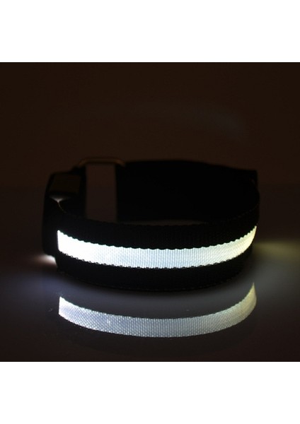 Siyah Pil Stili Doğa Sporları Gece Koşu Kol Bandı LED Işık USB Şarj Edilebilir Emniyet Kemeri Kol Bacak Uyarı Bilekliği Bisiklet Bisiklet Bisiklet Işığı (Yurt Dışından)