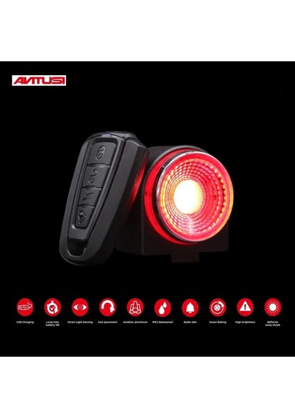 Q3 Akıllı Arka Işık Stili Antusı Yol Bisikleti Hırsızlığa Karşı Alarm Kilidi Otomatik Fren Bisiklet Arka Lambası Uzaktan Kumanda Bisiklet Arka Işık Mtb Kablosuz Çan (Yurt Dışından) modelleri