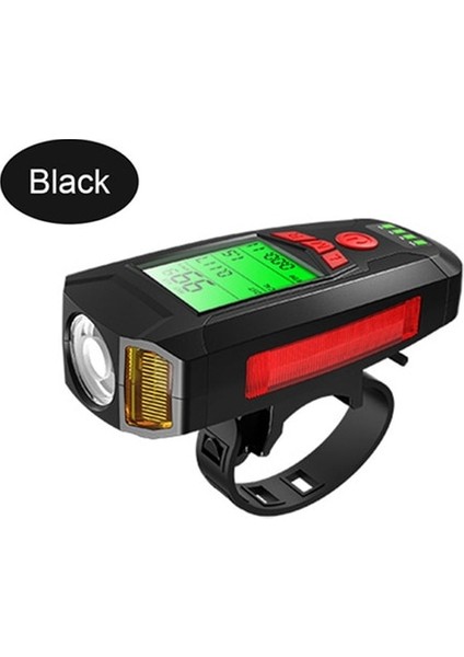 Bk1 Siyah Stil USB Bisiklet El Feneri 5 LED Bisiklet Bilgisayarıhorn Bisiklet Ön Işık Ipx4 Su Geçirmez Far Kilometre Sayacı Bisiklet Aksesuarları (Yurt Dışından)