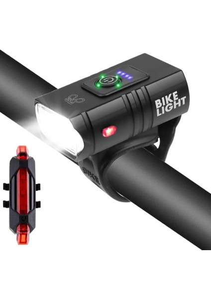 B 300LM ve Arka Stil T6 LED Bisiklet Işık Ön Arka LED Arka Lambası Far Seti USB Şarj Edilebilir Mtb Bisiklet Işıkları Arka Lamba Gece Bisiklet El Feneri (Yurt Dışından)