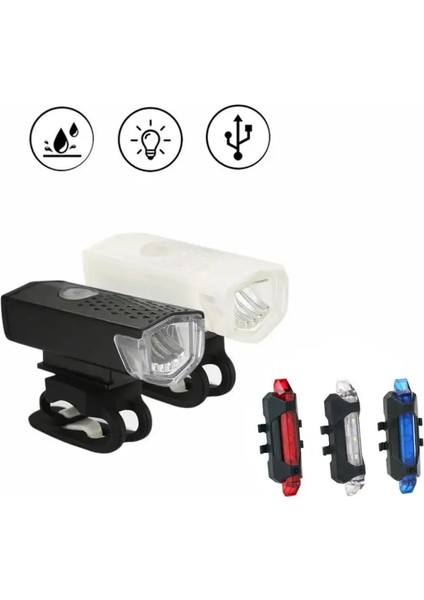 Mavi Arka Lamba Stili Bisiklet Dönüş Sinyali USB Şarj Bisiklet Işığı Mtb Bisiklet Ön Arka Arka Lamba Bisiklet Uyarı Işığı Su Geçirmez Bisiklet Aksesuarları (Yurt Dışından)