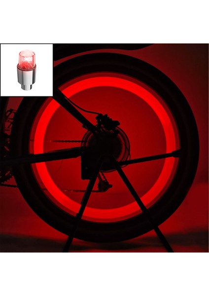 Ag-Kırmızı Stili Mtb Bisiklet Valfi Işık Neon Bisiklet Konuştu Işık Tekerlek Lastik Nozul Valf Kapakları Lamba Mini Bisiklet Uyarı Kafası Arka Işık Pilli (Yurt Dışından)