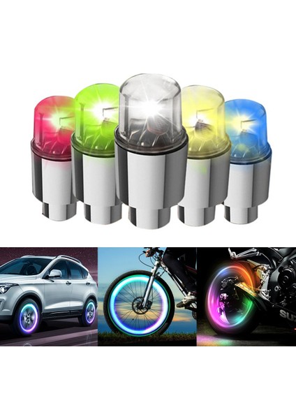 Ag-Kırmızı Stili Mtb Bisiklet Valfi Işık Neon Bisiklet Konuştu Işık Tekerlek Lastik Nozul Valf Kapakları Lamba Mini Bisiklet Uyarı Kafası Arka Işık Pilli (Yurt Dışından)