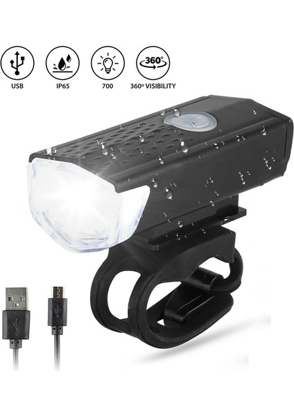 Beyaz Stil Bisiklet Işığı Bisiklet Işığı USB LED Şarj Edilebilir Dağ Bisikleti Ön Işığı Far Lambası El Feneri Bisiklet Işığı Bisiklet Farı (Yurt Dışından) modelleri