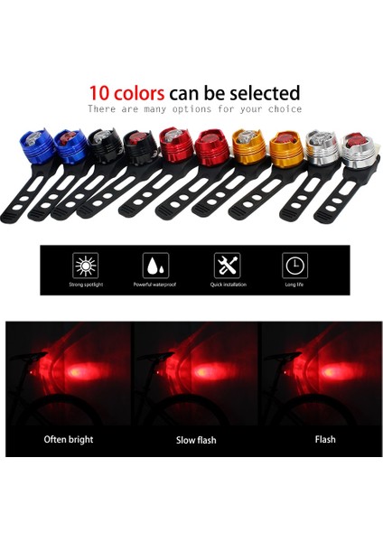 Altın Beyaz Işık Stili LED Su Geçirmez Bisiklet Bisiklet Bisiklet Ön Arka Kuyruk Kask Kırmızı Flaş Işıkları Güvenlik Uyarı Lambası Bisiklete Binme Güvenlik Uyarı Işığı T43 (Yurt Dışından) fırsatları