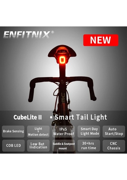 Siyah Stil XLITE100 Cubeliteıı Bisiklet Arka Lambası Akıllı Sensör Fren Lambaları USB Yol Bisikleti Mtb CUBELITE2II Arka Kuyruk Lambası (Yurt Dışından) fiyatları