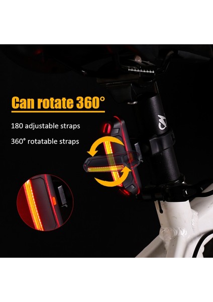Dönebilen Kırmızı Stil Bisiklet Arka Lambaları USB Şarj Edilebilir Bisiklet Işığı Güvenlik Uyarı Kuyruk Işığı Işığı Dağ Bisikleti Su Geçirmez Arka Lambalar Dayanıklı (Yurt Dışından) modelleri