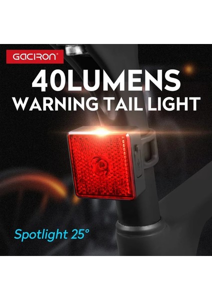 W08-40A Stili Gacıron 40 Lümen Su Geçirmez Akıllı Uyarı Kuyruk Işık Refleks LED Spot Lamba Bisiklet Aksesuarları Klip Şapkalar Yürüyüş Için Giysiler (Yurt Dışından) fiyatları