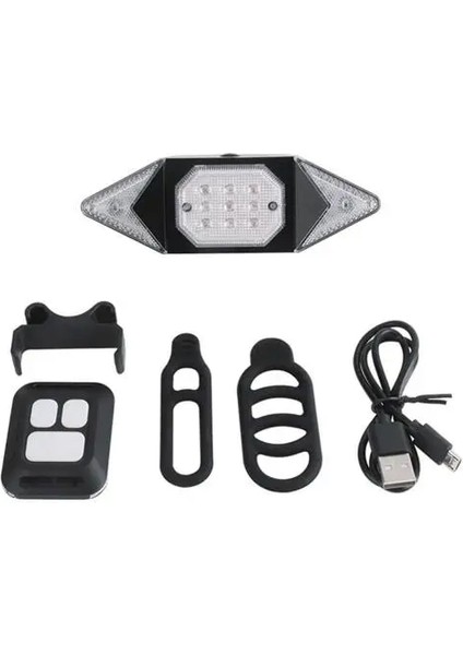 Kırmızı Stil Akıllı Bisiklet Işığı Kablosuz Uzaktan Kumanda Bisiklete Binme Sinyali Arka Lambası USB Bisiklet Şarj Edilebilir Arka Işık LED Uyarı Lambası (Yurt Dışından)