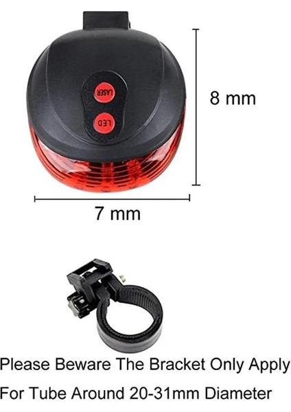 No.4 Tarzı Yüksek Li LED Bisiklet Lazer Işıkları Yanıp Sönen Lamba Kuyruk Işık Arka Bisiklet Bisiklet Bisiklet Güvenlik Uyarısı LED Işık 7 Modu (Yurt Dışından) fırsatları
