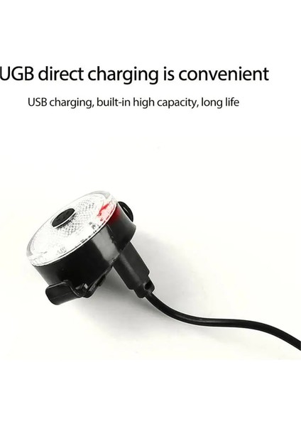 Beyaz Stil Bisiklet Işığı LED USB Şarj Edilebilir Bisiklet Kuyruk Işığı Bisiklet Güvenliği Bisiklete Binme Uyarı Arka Lambası Bisiklet Işığı Uyarı Işığı (Yurt Dışından)