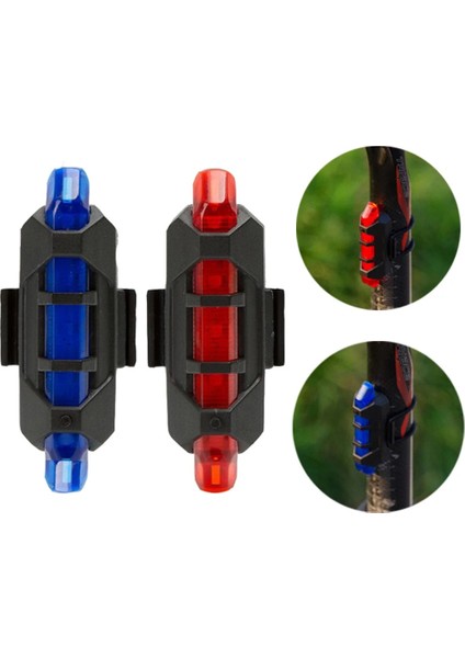 Beyaz Stil Dış Mekan Bisiklet Işığı Gece Bisiklete Binme Güvenlik Uyarı Arka Lambaları Arka Lamba Su Geçirmez 5 LED USB Şarj Edilebilir Bisiklet Yanıp Sönen Işık (Yurt Dışından) fiyatları
