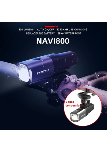 Xlitet Stili 2020 Yeni Işık Akıllı Farlar Enfitnix NAVI800 USB Şarj Edilebilir Yol Dağ Bisikleti Akıllı Far Lümen Uzun Ömür (Yurt Dışından)