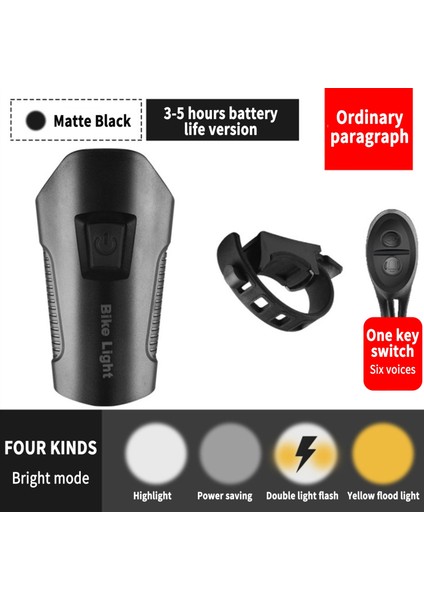Pil Siyah Stili T6 LED Bisiklet Işık Ön 1000 Lümen USB Şarj Edilebilir Lamba Fener Elektrikli Bisiklet Kornası Bisiklet Bilgisayarı LCD Kilometre Kronometre (Yurt Dışından)