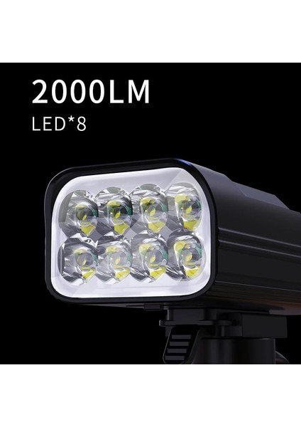 800MAH-1LED Tarzı Mah 8leds Bisiklet Işığı USB Şarj Edilebilir Güçlü LED Bisiklet Işığı Dijital Ekran Mtb El Feneri Güç Bankası Olarak Ön Lamba (Yurt Dışından)