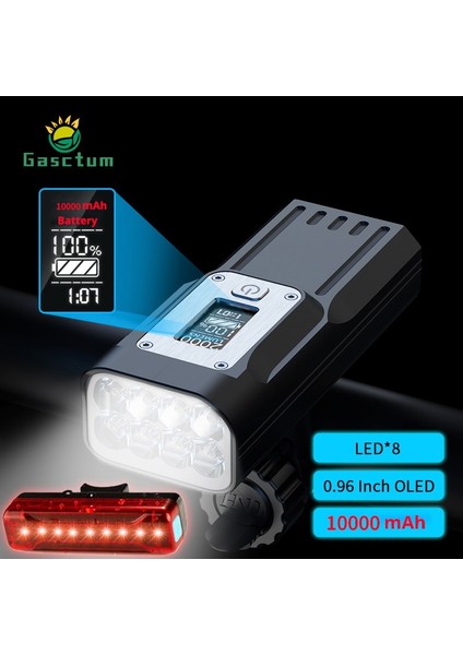 800MAH-1LED Tarzı Mah 8leds Bisiklet Işığı USB Şarj Edilebilir Güçlü LED Bisiklet Işığı Dijital Ekran Mtb El Feneri Güç Bankası Olarak Ön Lamba (Yurt Dışından)