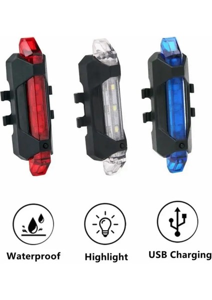 Ön Işık Siyah Stili Bisiklet Bisiklet Bisiklet Işık Ön Işık LED USB Şarj Edilebilir Dağ Bisikleti Bisiklete Binme 6 Mod El Feneri Arka Kuyruk Lambası Uyarı Işığı (Yurt Dışından)