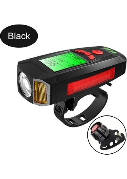 Bk1 Siyah Takım Stili USB Bisiklet El Feneri 5 LED Bisiklet Bilgisayarıhorn Bisiklet Ön Işık Ipx4 Su Geçirmez Far Kilometre Sayacı Bisiklet Aksesuarları (Yurt Dışından)