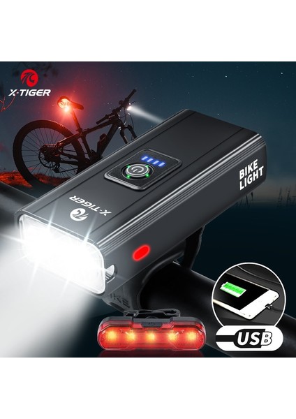 QD-3001 Stili X-Tıger Bisiklet Işığı USB Şarj Edilebilir LED Bisiklet Lambası Bisiklet Farı Su Geçirmez Mtb Yol Bisikleti Ön El Feneri (Yurt Dışından) fiyatları