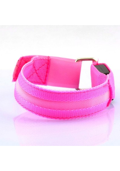 07 ile Pil Stili Doğa Sporları Gece Koşusu Bileklik Kol Bandı LED Işık USB Şarj Edilebilir Emniyet Kemeri Kol Bacak Uyarı Bilekliği Bisiklet Işığı (Yurt Dışından)