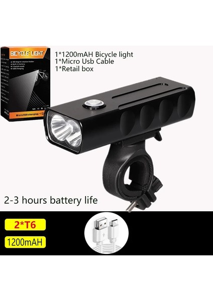 E-1200MAH Tarzı Lm 5leds Mtb Bisiklet Işıkları Mah USB Şarj Edilebilir Bisiklet Işık El Feneri Açık Bisiklet Bisiklet Aksesuarları Güç Bankası Olarak (Yurt Dışından)
