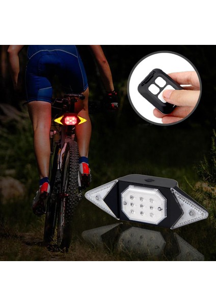 1 Adet Tarzı Akıllı Bisiklet Işığı Kablosuz Uzaktan Kumanda Bisiklete Binme Sinyali Arka Lambası USB Bisiklet Şarj Edilebilir Arka Işık LED Uyarı Lambası (Yurt Dışından)