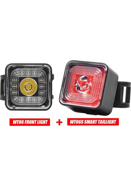 No.5 Tarzı 100 Lümen Bisiklet Işıkları Akıllı Fren Algılamalı Arka Lamba 5 Vites USB Şarj Su Geçirmez Far ve Kuyruk Işık Setleri (Yurt Dışından)