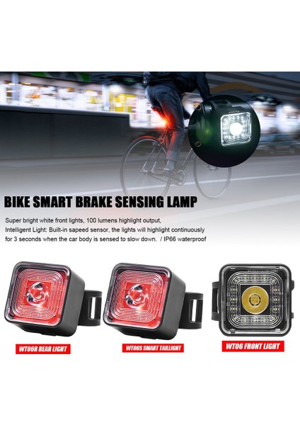No.5 Tarzı 100 Lümen Bisiklet Işıkları Akıllı Fren Algılamalı Arka Lamba 5 Vites USB Şarj Su Geçirmez Far ve Kuyruk Işık Setleri (Yurt Dışından) fırsatları