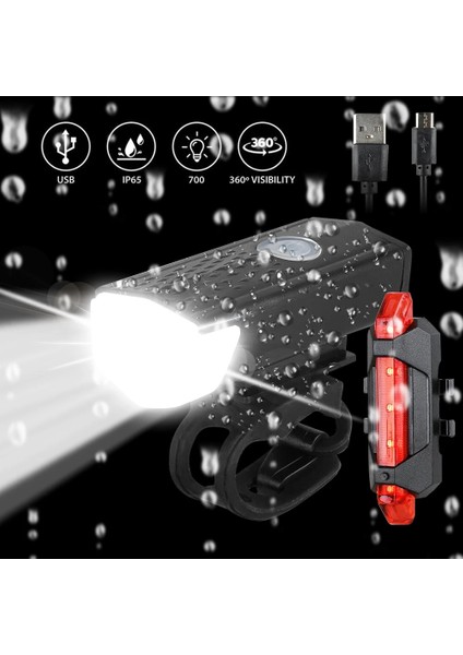 Beyaz Stil Bisiklet Aydınlatma USB LED Fener Bisiklet Kuyruk Işık Mtb Bisiklet Ön Arka Işık Arka El Feneri Bisiklet Far Lamba Işığı (Yurt Dışından) modelleri