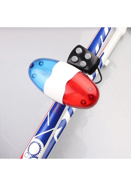 Dayanıklı Su Geçirmez Çok Işlevli Döngü Lambası +4 Yüksek Siren Sesi Trompet Polis 6 LED Işık Elektroren Bisiklet Çanı Redblue (Yurt Dışından)